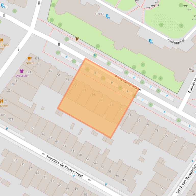 Kaart van postcodegebied 3583EE.