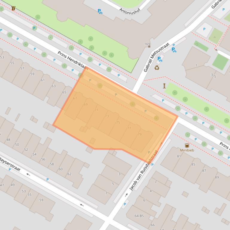Kaart van postcodegebied 3583EG.