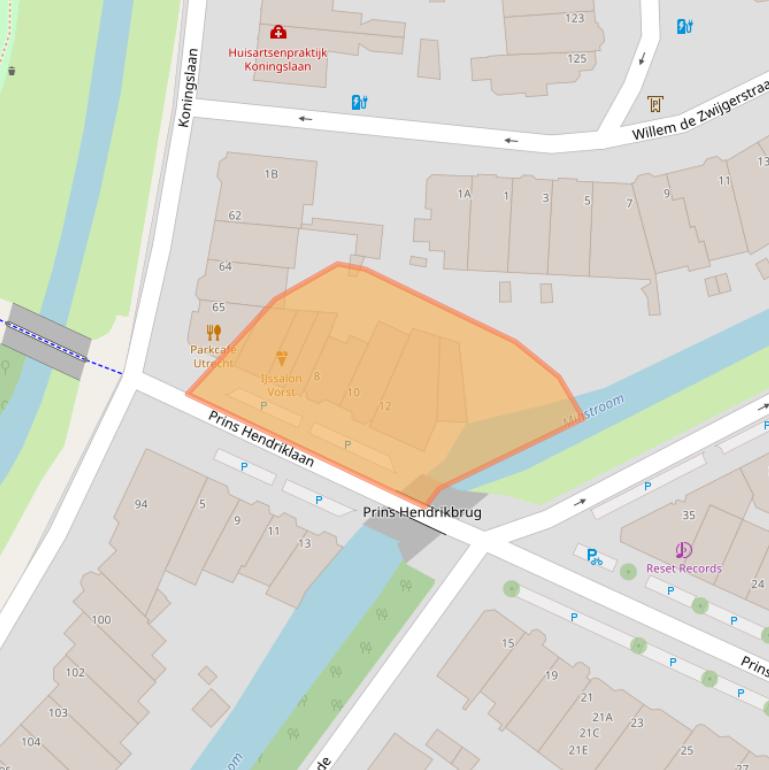 Kaart van postcodegebied 3583EL.
