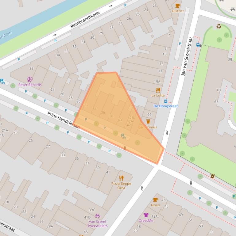 Kaart van postcodegebied 3583EN.