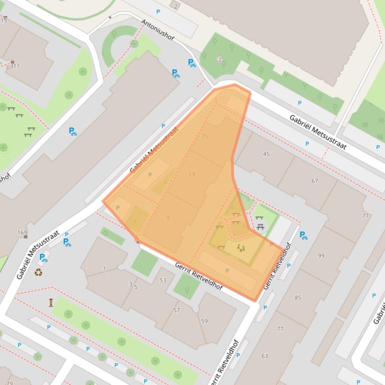 Kaart van postcodegebied 3583ER.