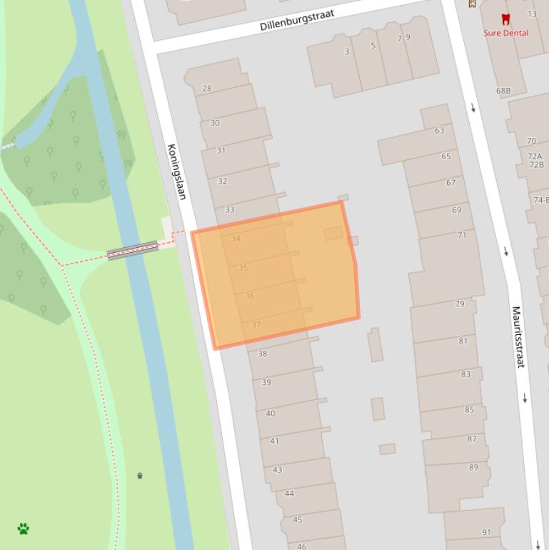 Kaart van postcodegebied 3583GH.