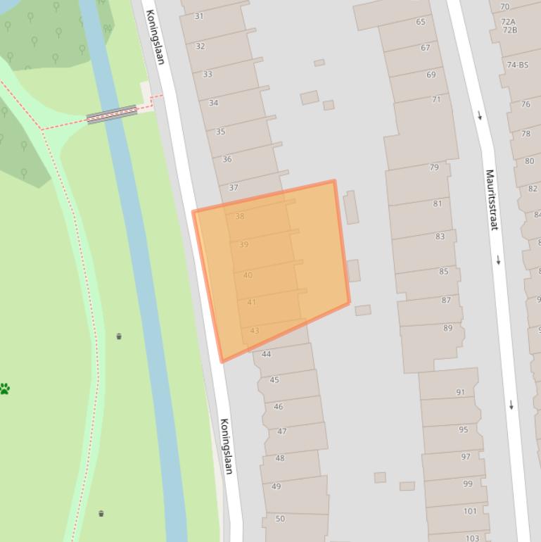 Kaart van postcodegebied 3583GJ.