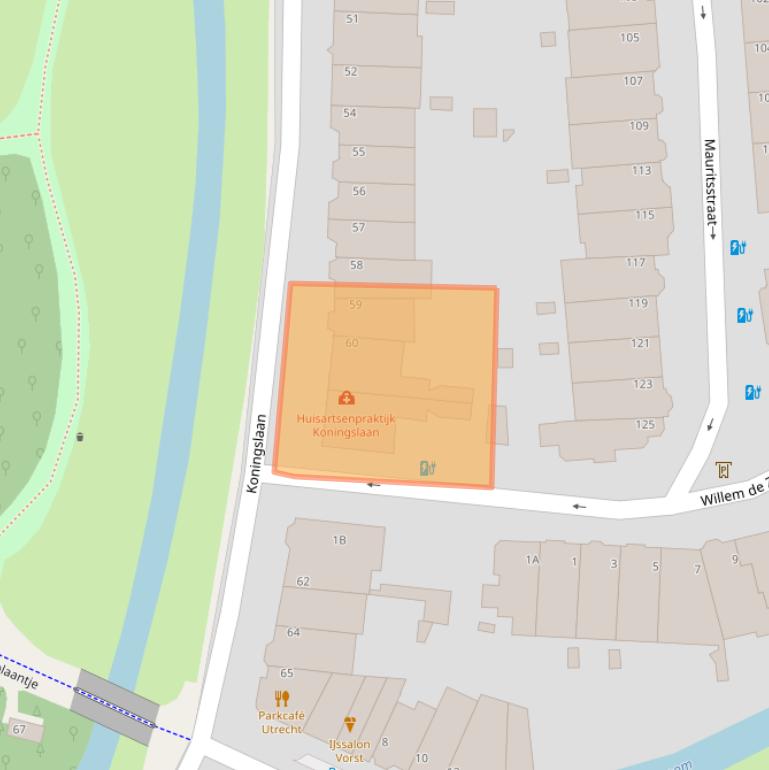 Kaart van postcodegebied 3583GN.