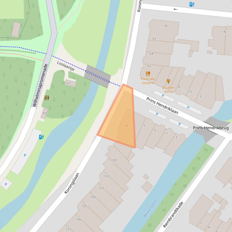 Kaart van postcodegebied 3583GR.