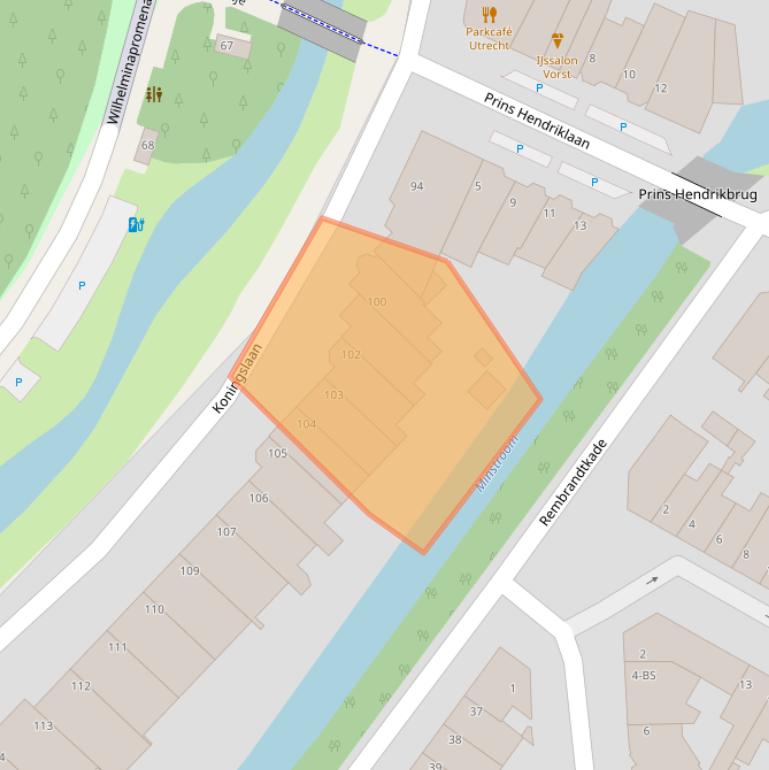 Kaart van postcodegebied 3583GS.