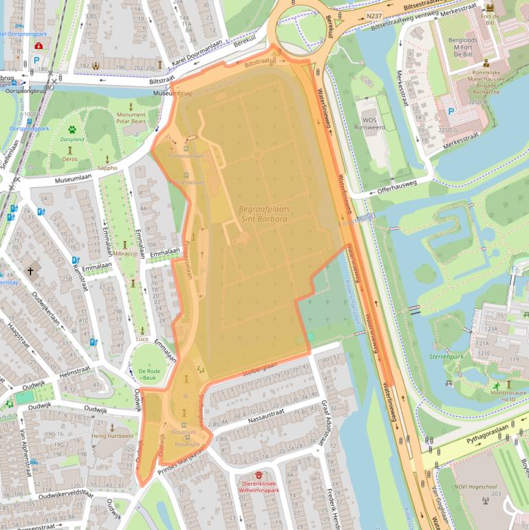 Kaart van postcodegebied 3583GZ.