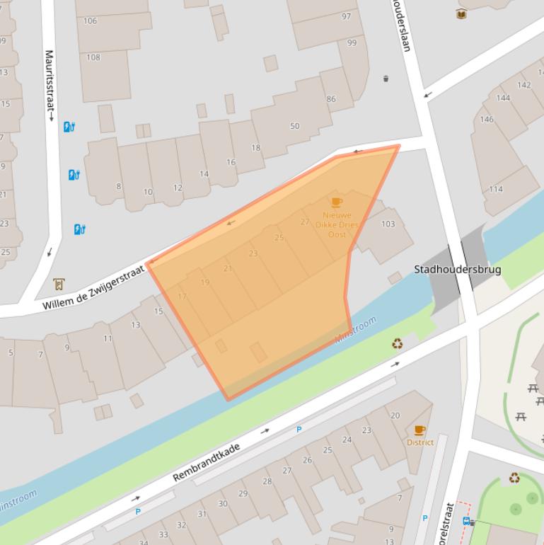 Kaart van postcodegebied 3583HB.