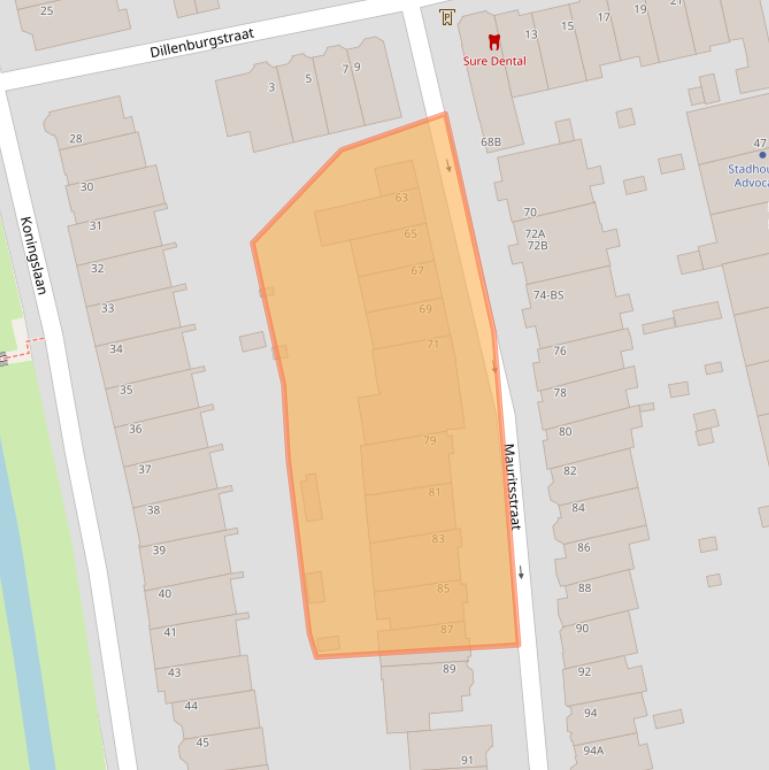 Kaart van postcodegebied 3583HK.