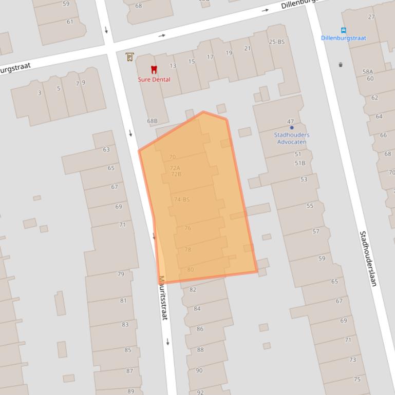 Kaart van postcodegebied 3583HT.