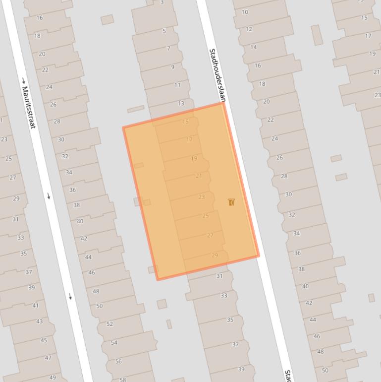 Kaart van postcodegebied 3583JB.