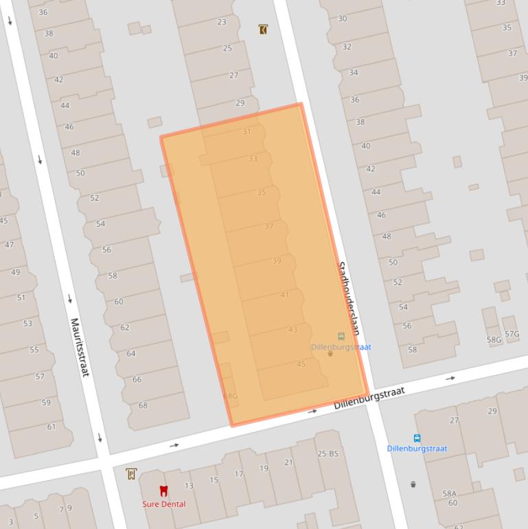 Kaart van postcodegebied 3583JC.