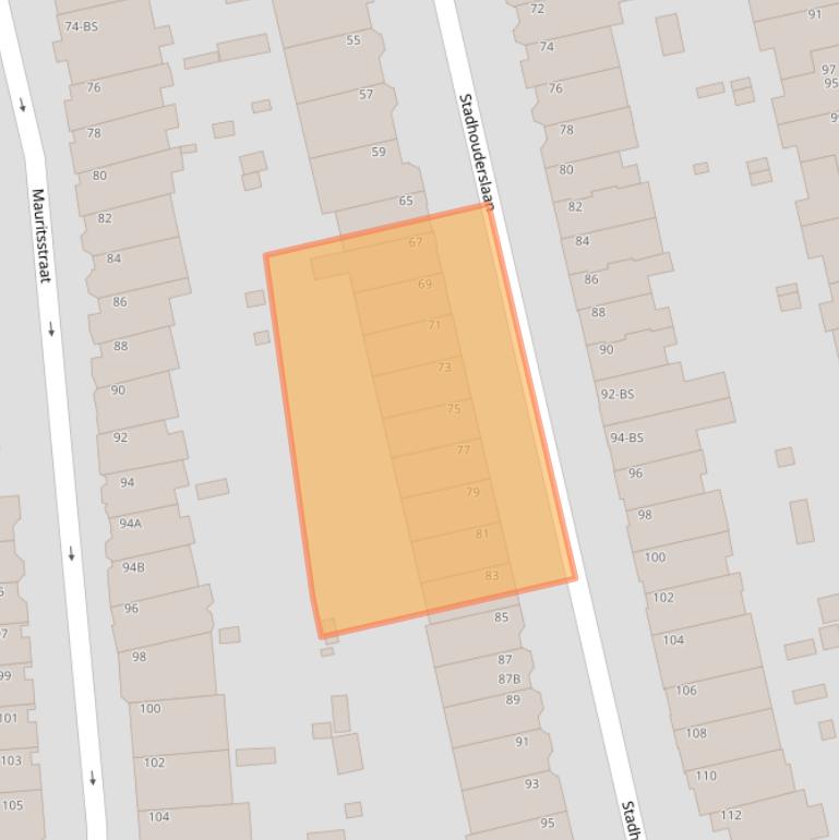 Kaart van postcodegebied 3583JE.