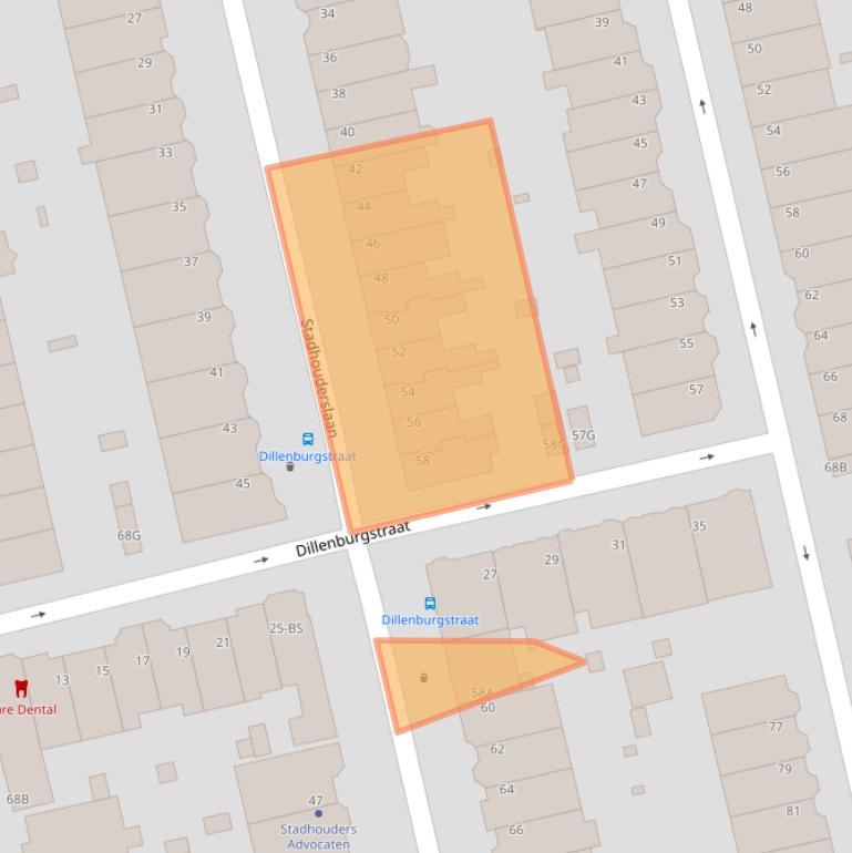 Kaart van postcodegebied 3583JK.