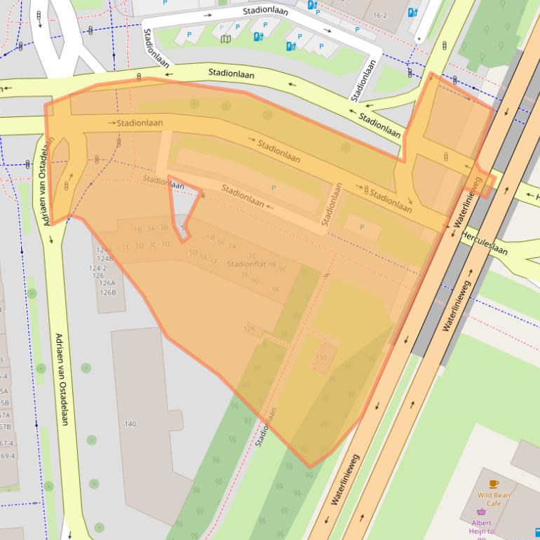 Kaart van postcodegebied 3583RA.