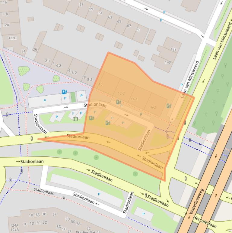 Kaart van postcodegebied 3583RE.