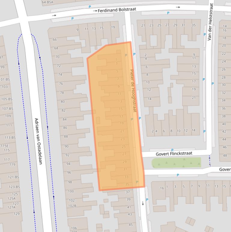 Kaart van postcodegebied 3583RG.