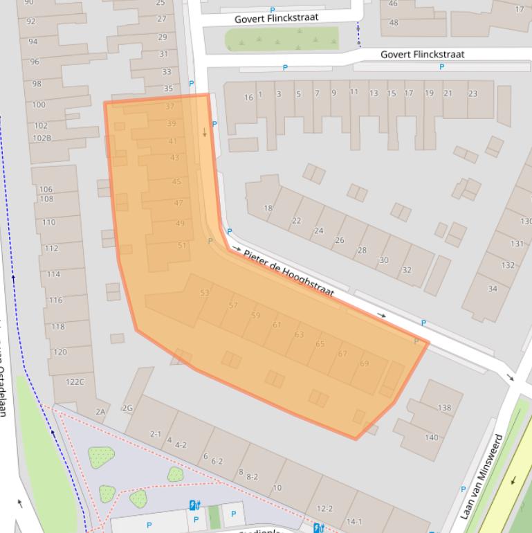 Kaart van postcodegebied 3583RH.