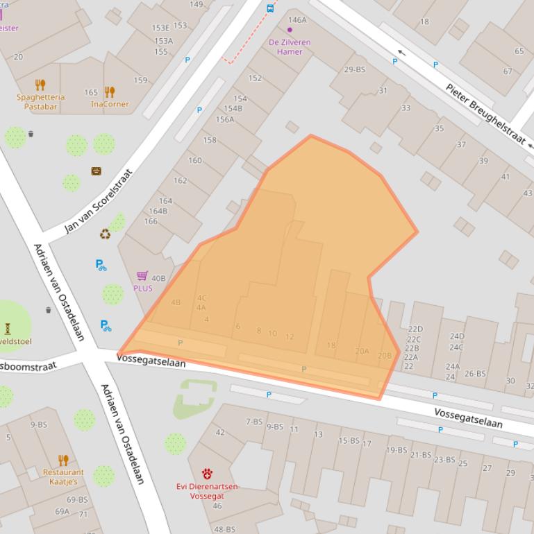 Kaart van postcodegebied 3583RS.