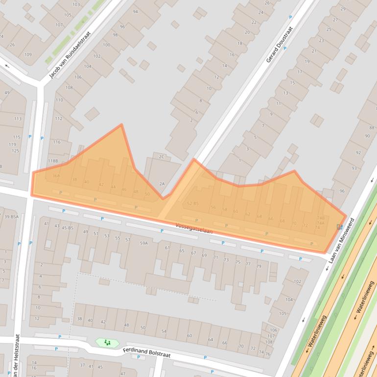 Kaart van postcodegebied 3583RV.