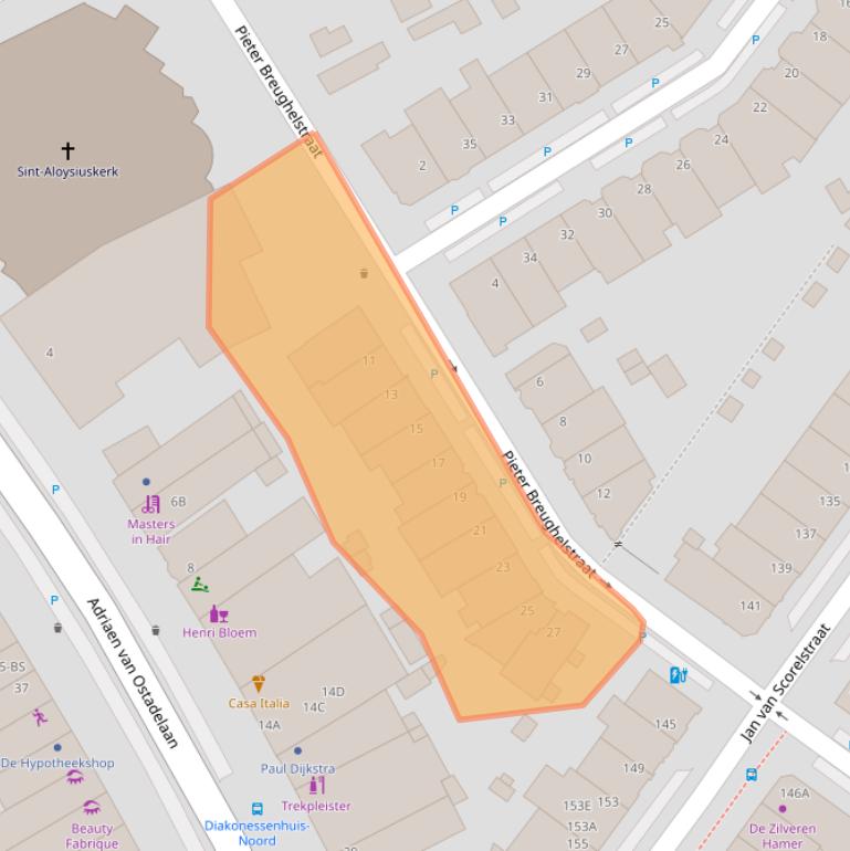 Kaart van postcodegebied 3583SH.