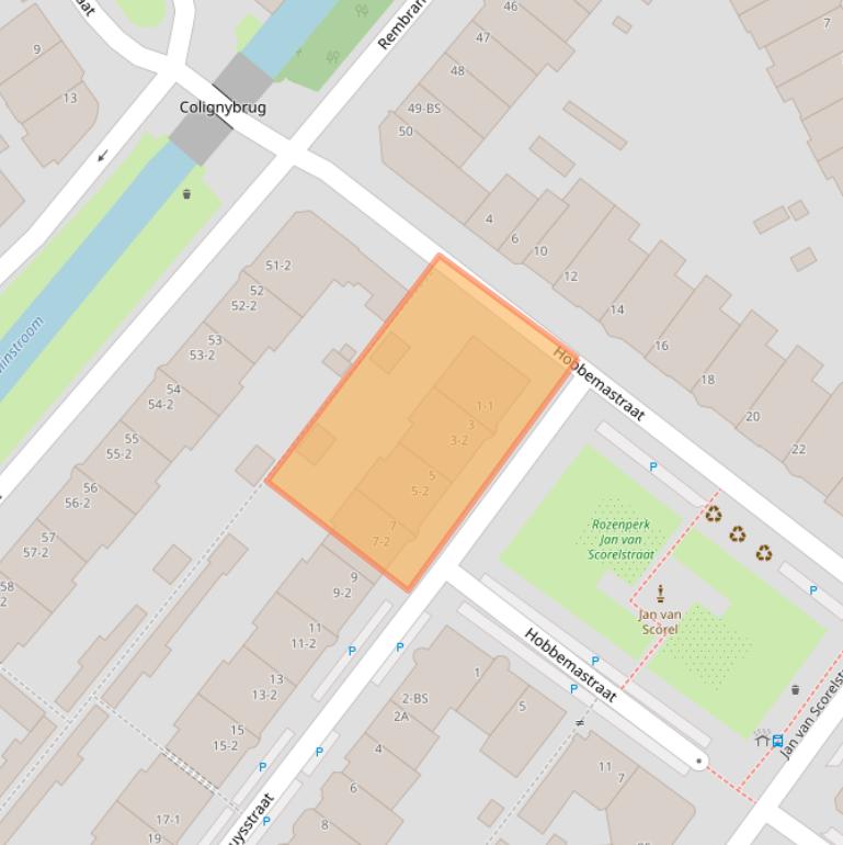 Kaart van postcodegebied 3583SP.