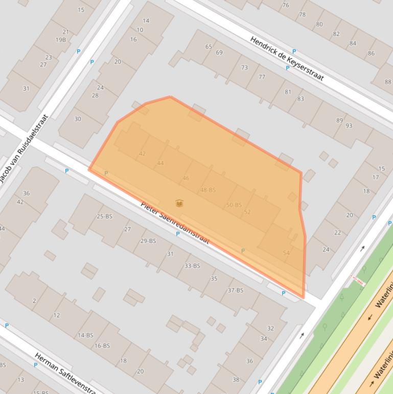 Kaart van postcodegebied 3583TD.