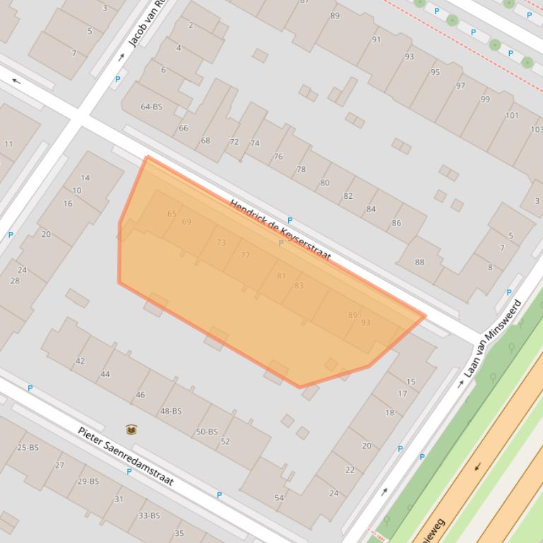 Kaart van postcodegebied 3583TH.