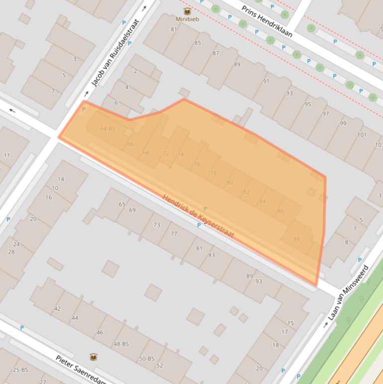 Kaart van postcodegebied 3583TL.