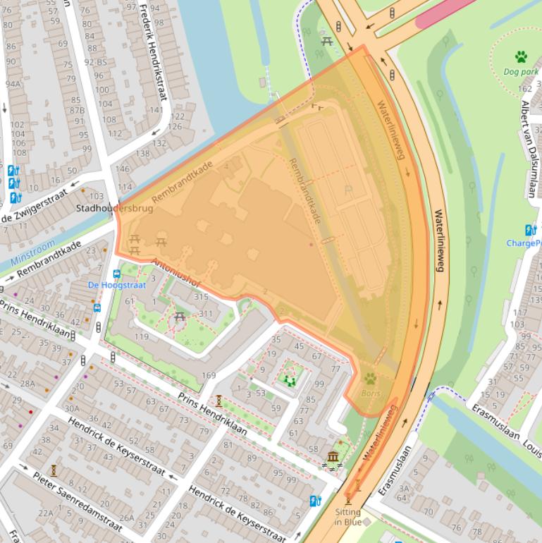 Kaart van postcodegebied 3583TM.