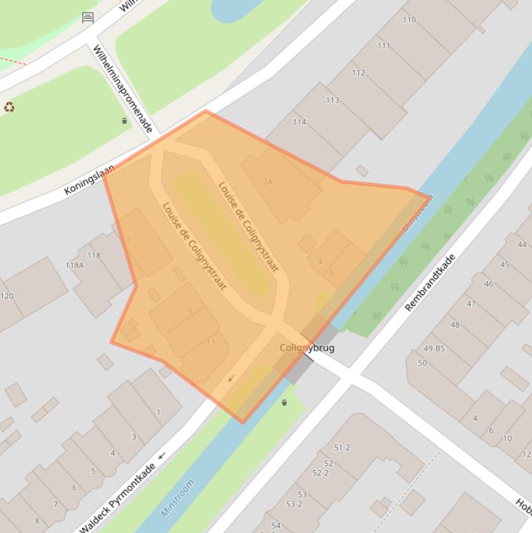 Kaart van postcodegebied 3583TV.