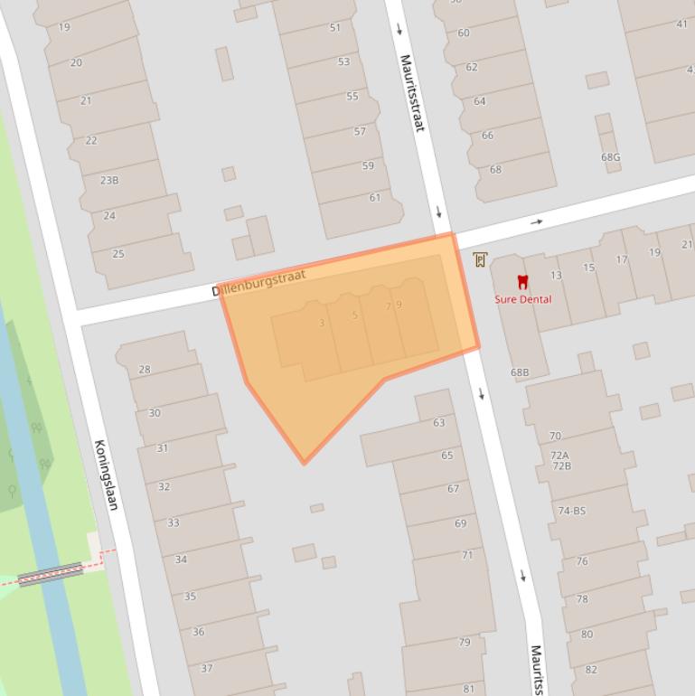 Kaart van postcodegebied 3583VA.