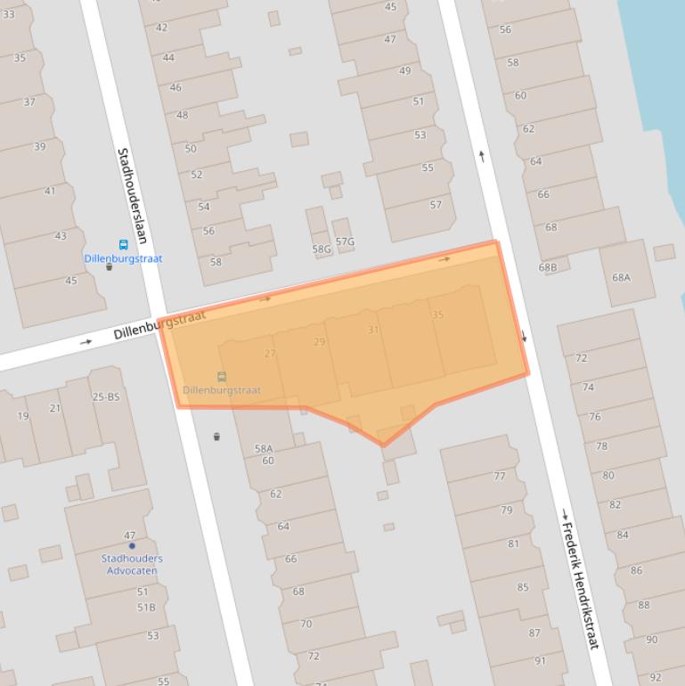 Kaart van postcodegebied 3583VD.