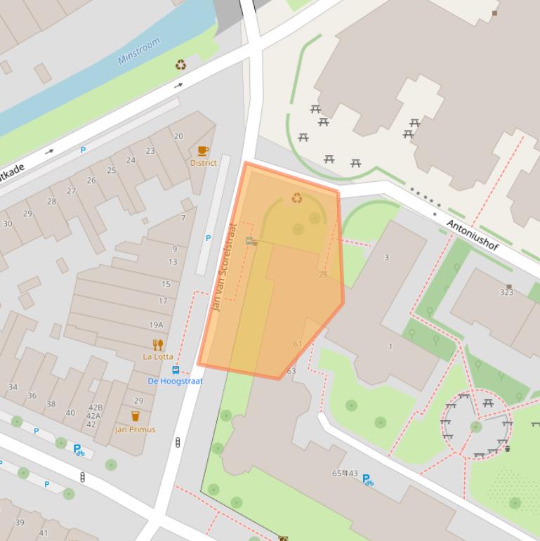 Kaart van postcodegebied 3583ZB.