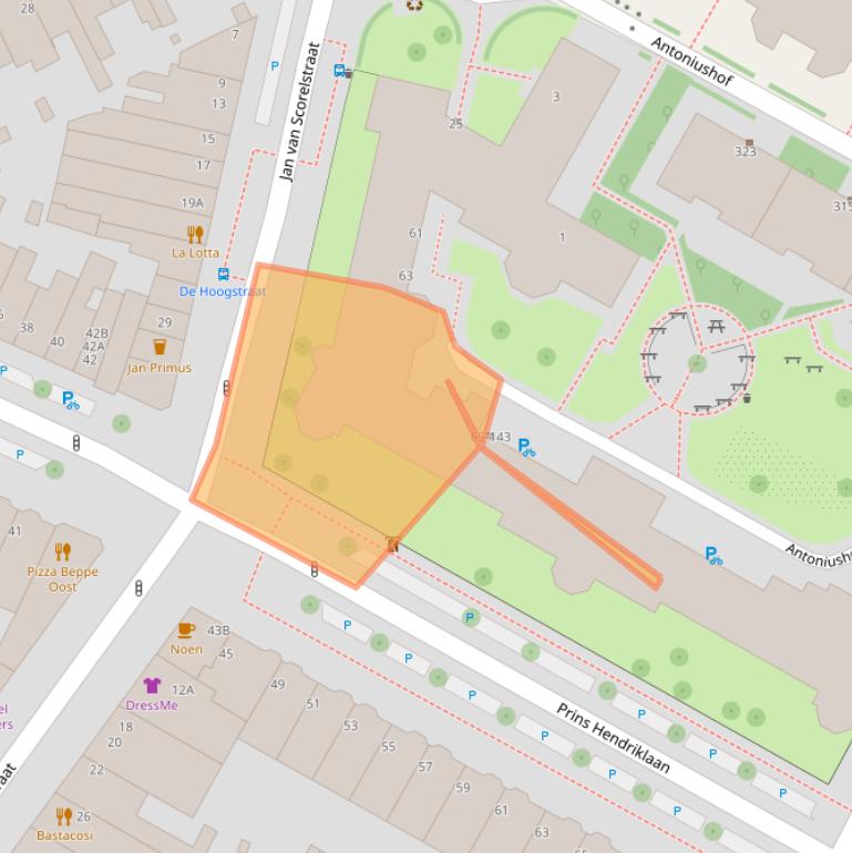 Kaart van postcodegebied 3583ZC.