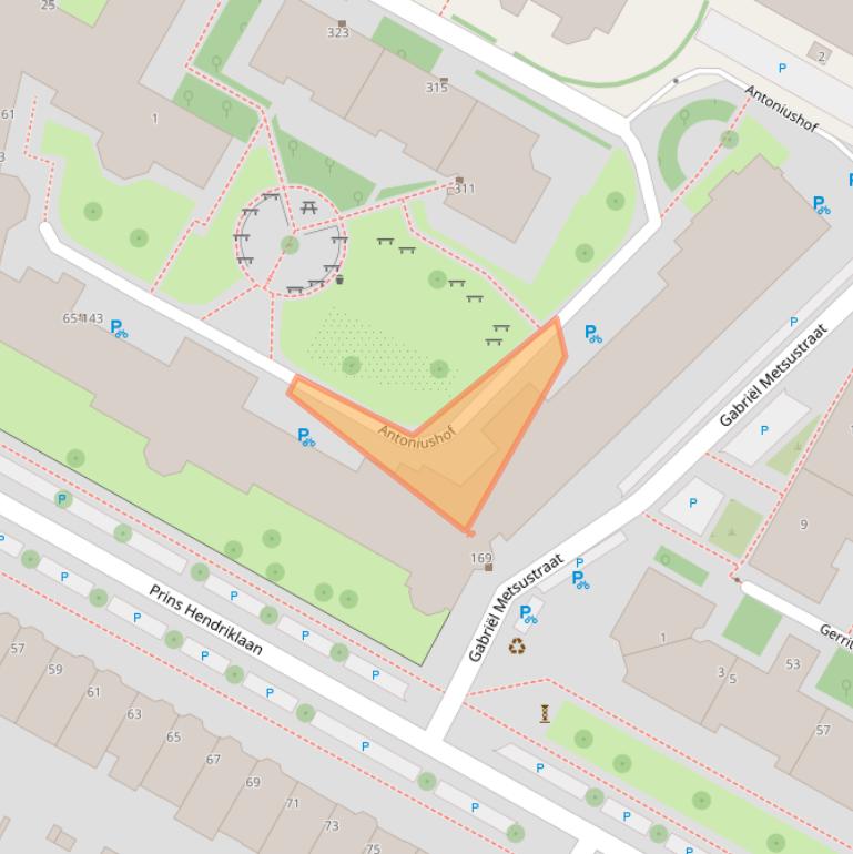 Kaart van postcodegebied 3583ZJ.