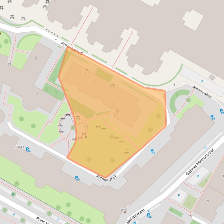 Kaart van postcodegebied 3583ZN.