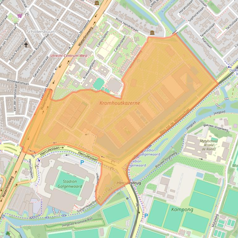 Kaart van postcodegebied 3584AB.