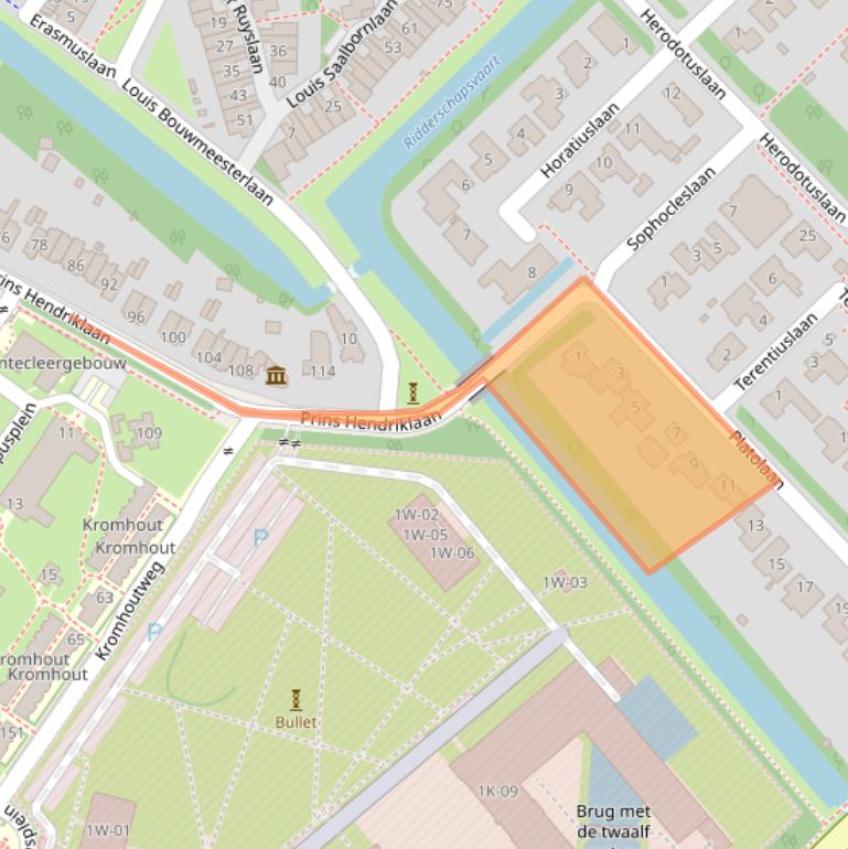 Kaart van postcodegebied 3584AG.