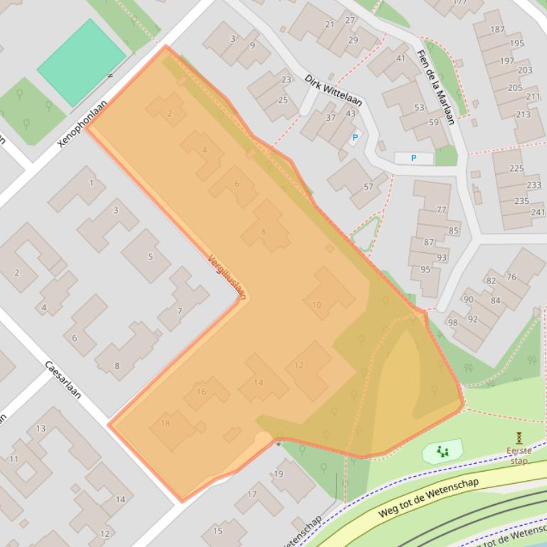 Kaart van postcodegebied 3584AM.