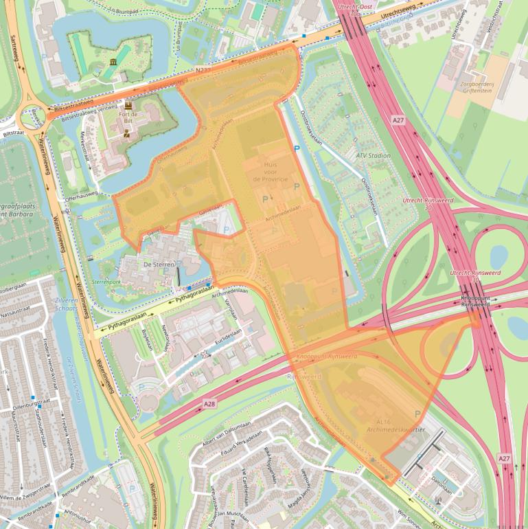 Kaart van postcodegebied 3584BA.