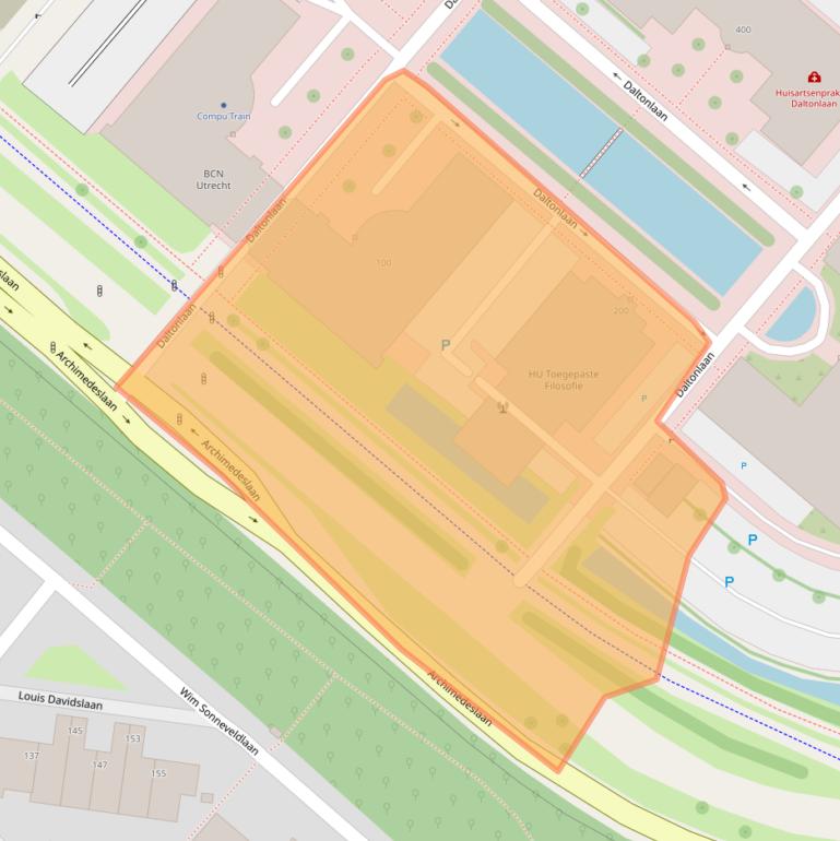 Kaart van postcodegebied 3584BJ.