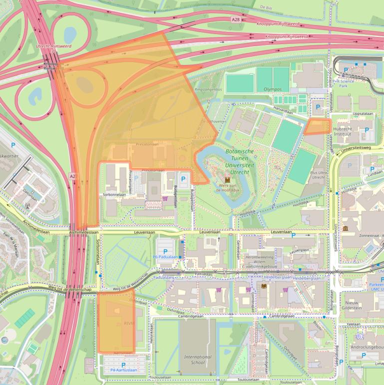 Kaart van postcodegebied 3584CB.