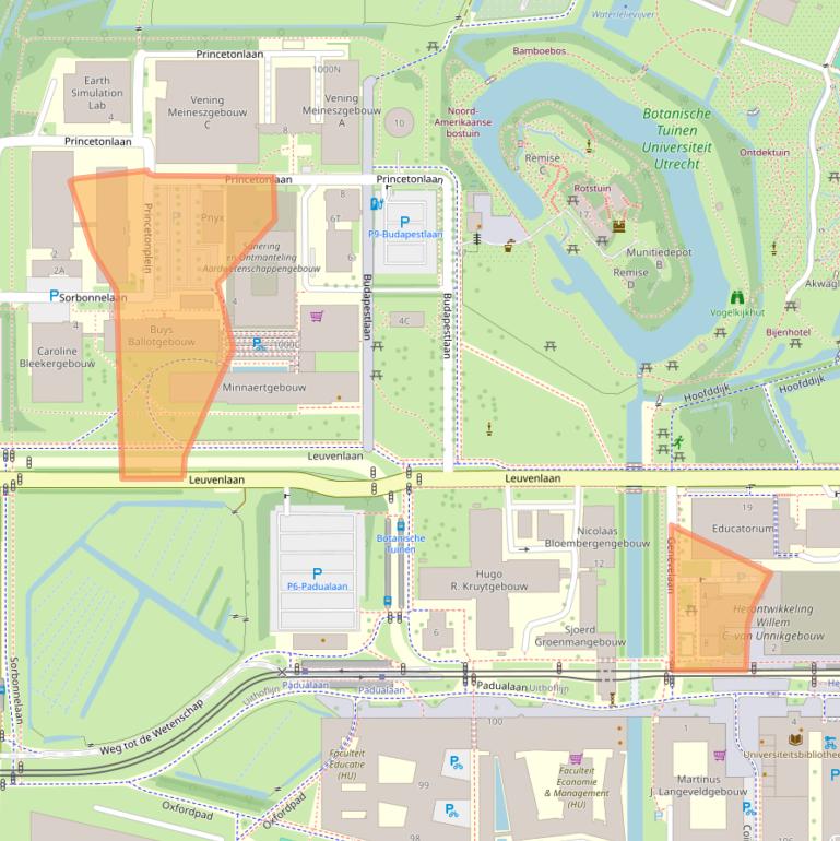 Kaart van postcodegebied 3584CC.