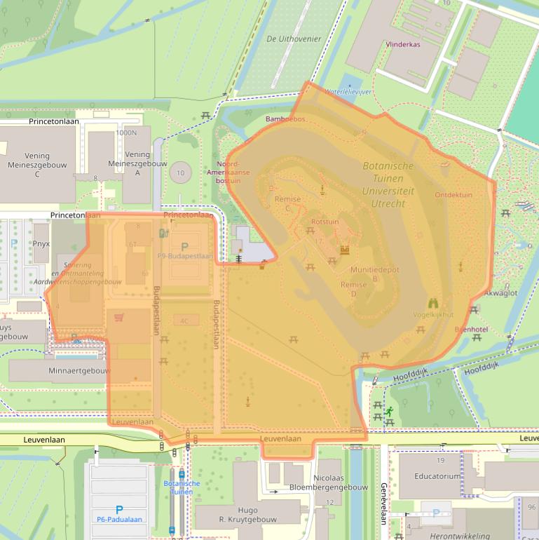 Kaart van postcodegebied 3584CD.