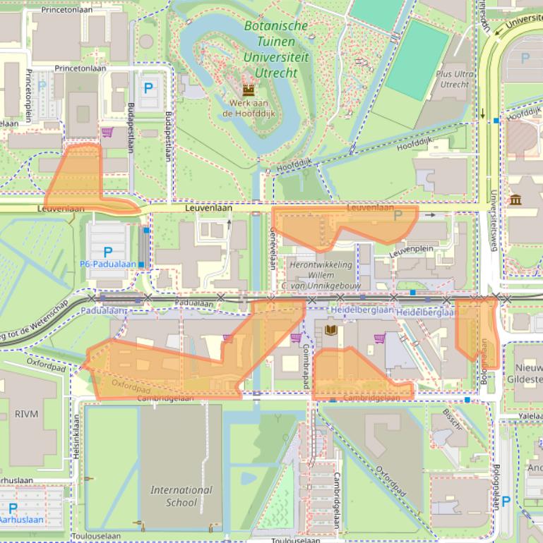 Kaart van postcodegebied 3584CE.
