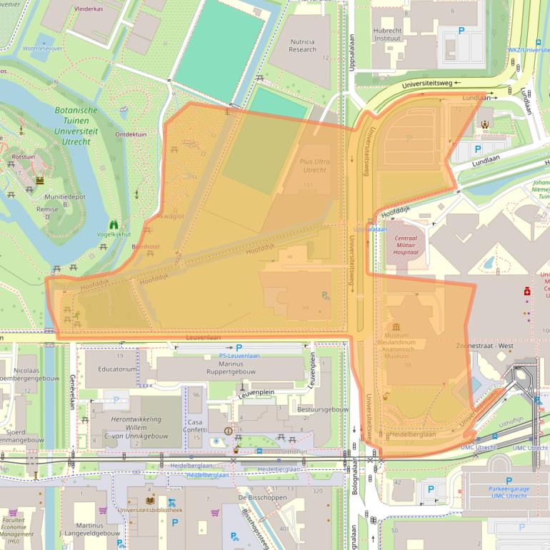 Kaart van postcodegebied 3584CG.