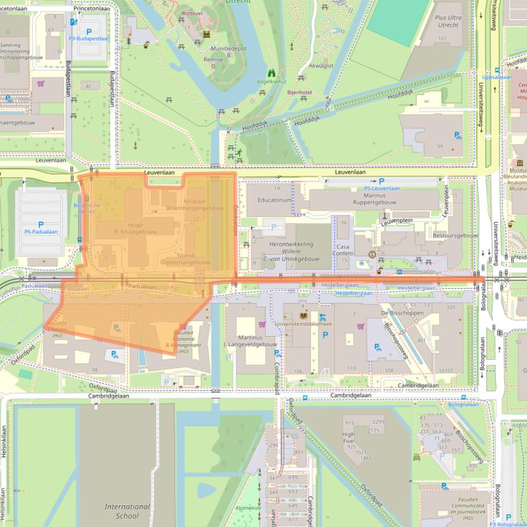 Kaart van postcodegebied 3584CH.
