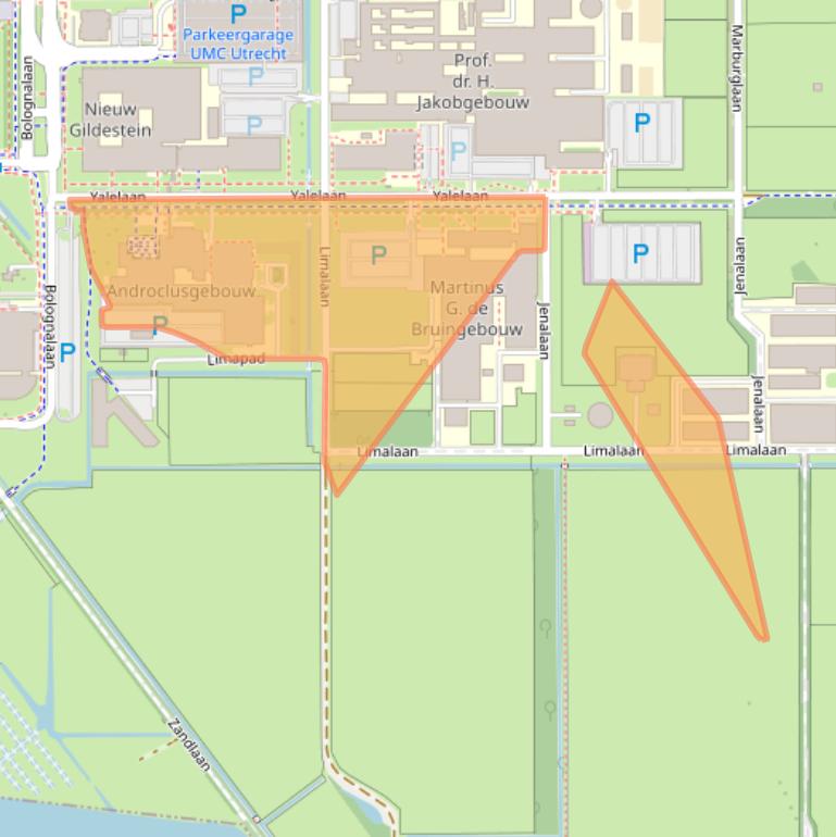 Kaart van postcodegebied 3584CL.