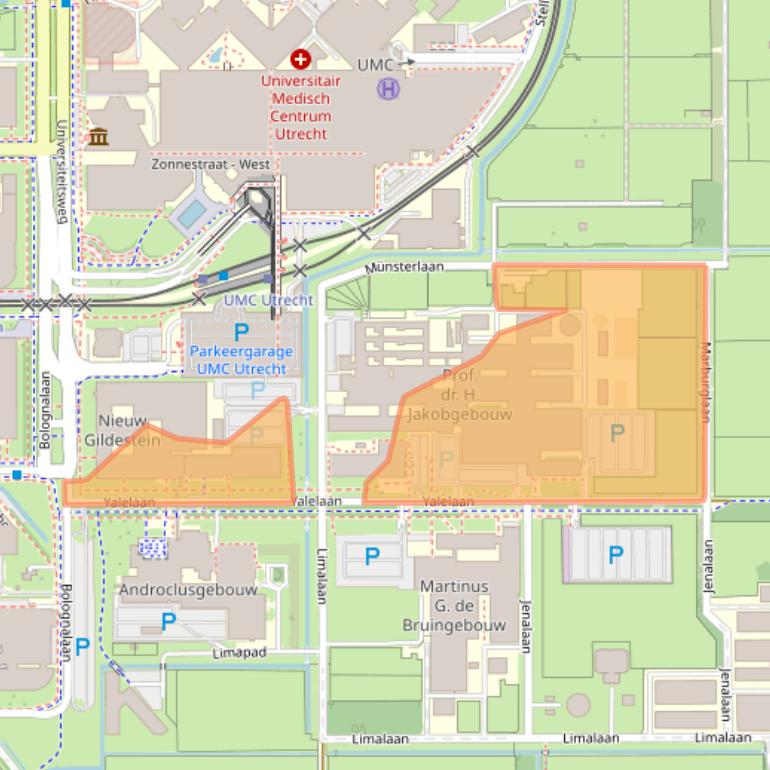 Kaart van postcodegebied 3584CM.